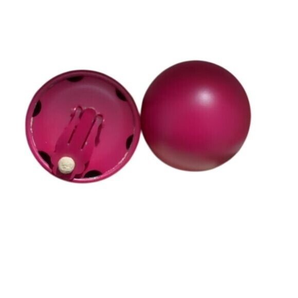 Retro Cranberry Half Dome Clip-On Earrings - Picture 1 of 6